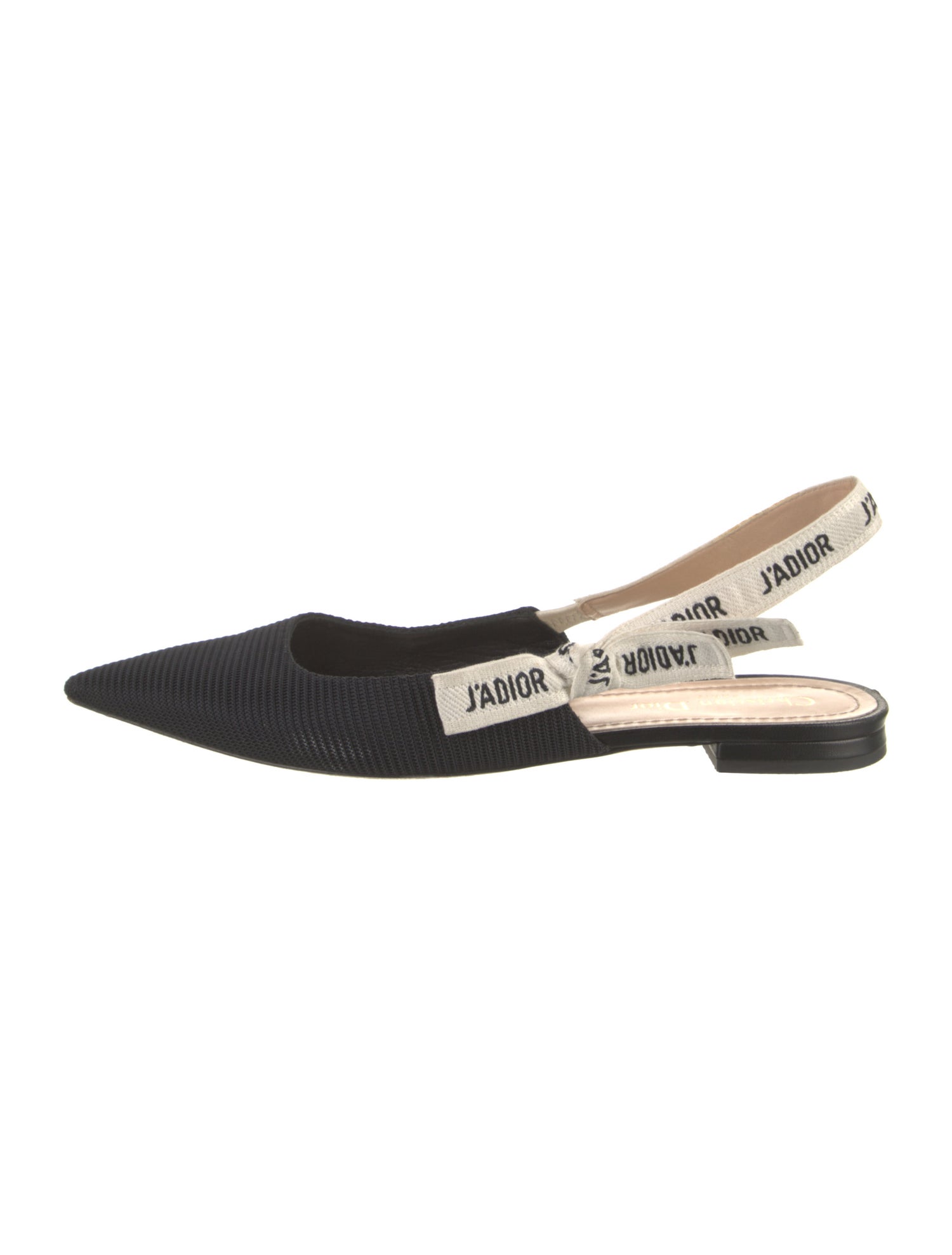 Christian Dior Graphic Print Embroidered Accent Slingback Flats